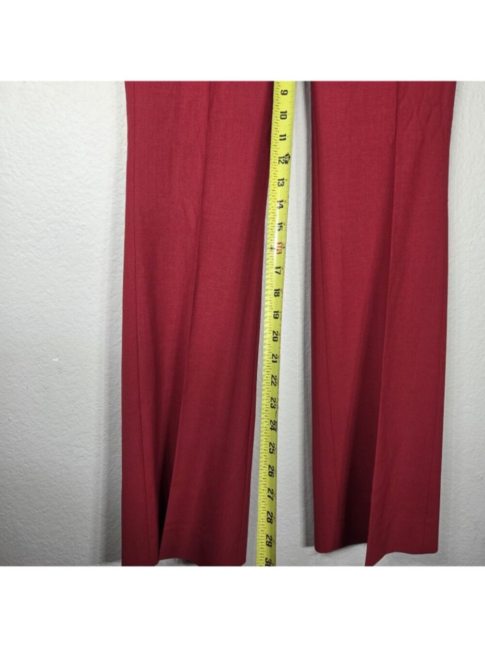 Theory Womens Red Wool Cupro Blend Flared Leg Dress Pants Size 4 Tailored - Picture 14 of 16